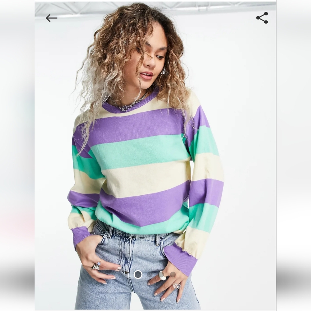 Heartbreak oversized sweater in pastel stripe